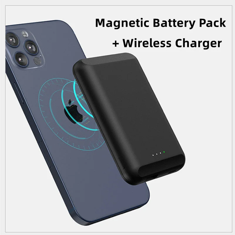 15W fast charging Wireless charger with 5000MAH Battery Pack for mobile phones