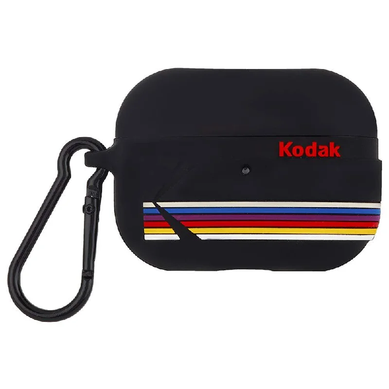 Case-Mate - Kodak AirPods Pro Case - Matte Black with Kodak Stripes with Black Clip