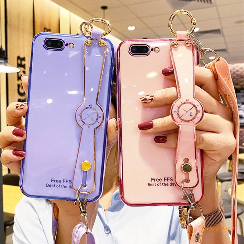 Luxury 6D casing for iPhone 13 pro max 12 Mini 11 Casing Shockproof Silicone Phone Case with Wrist strap X XR XS Max 7 8 SE 2020 Back Cover cross body long lanyard