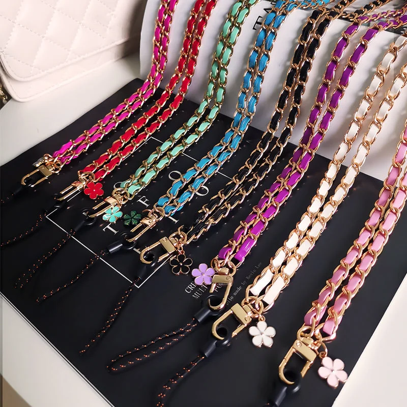 Mobile Phone Straps Strap Wrist Rope Anti-lost Lanyard Neck Strap Camera USB Holder Neck Strap Flower Design Pink