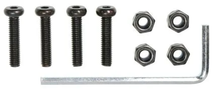 M4 x 18mm Hex Cap Screws with Nyloc Nuts (4 pk), Blk