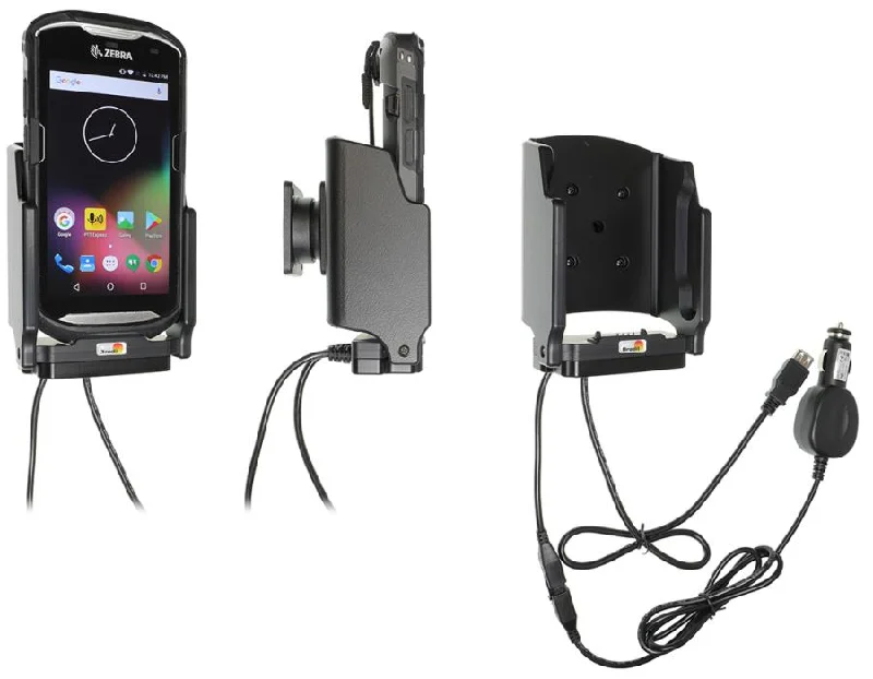 Charging Cradle with Cigarette Lighter Adapter and USB Host Cable for Zebra TC51/TC52/52x/TC56/TC57 with Rugged Boot