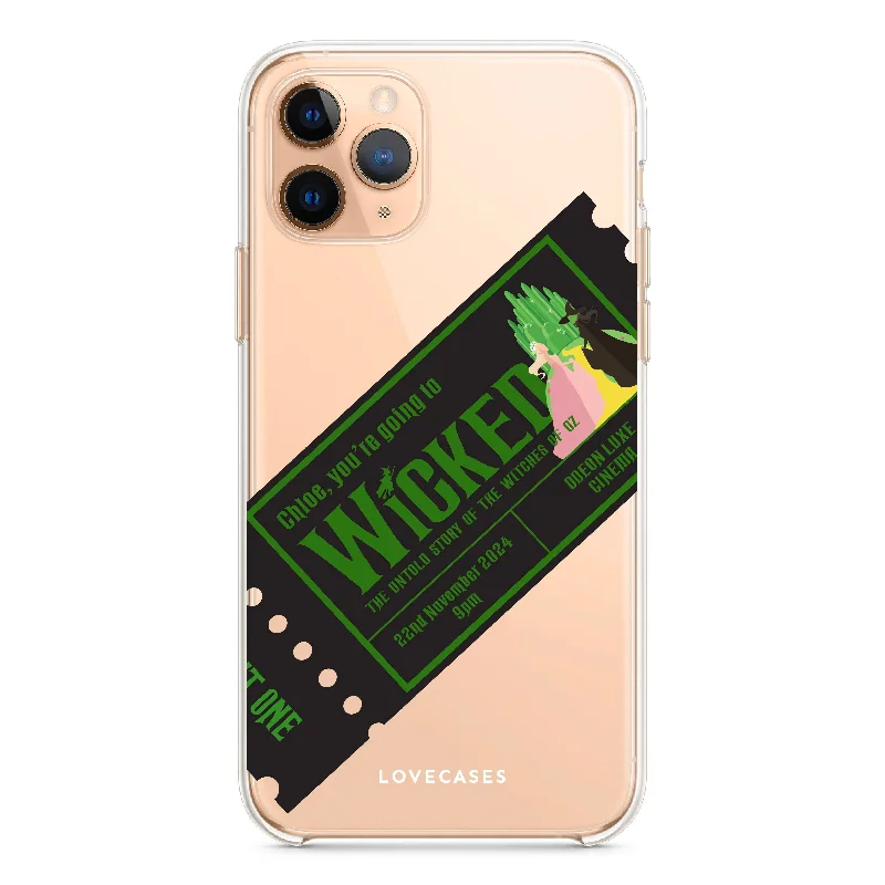 Black Personalised Wicked Cinema Ticket Phone Case