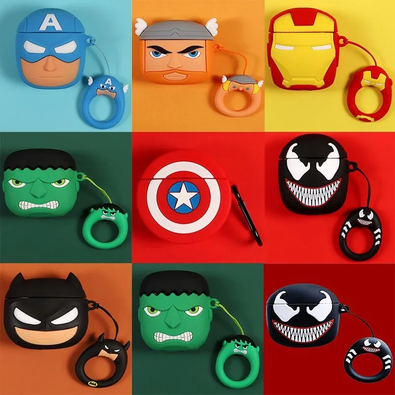 Disney Airpods Case for Airpods Pro Captain America Venum Hulk Batman Spiderman 3D Silicone Anime Case Cover for Airpod 2