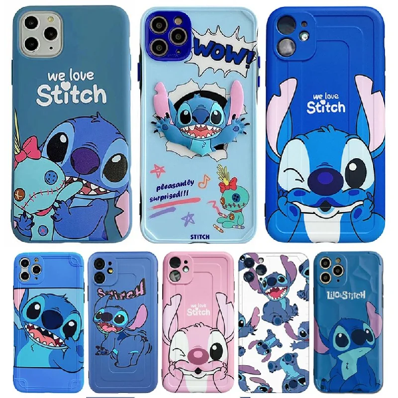 Disney Cartoon Lilo and Stitch IPhone 11 Case Cover soft TPU 3D Printing Figure Toys for Girls Boys