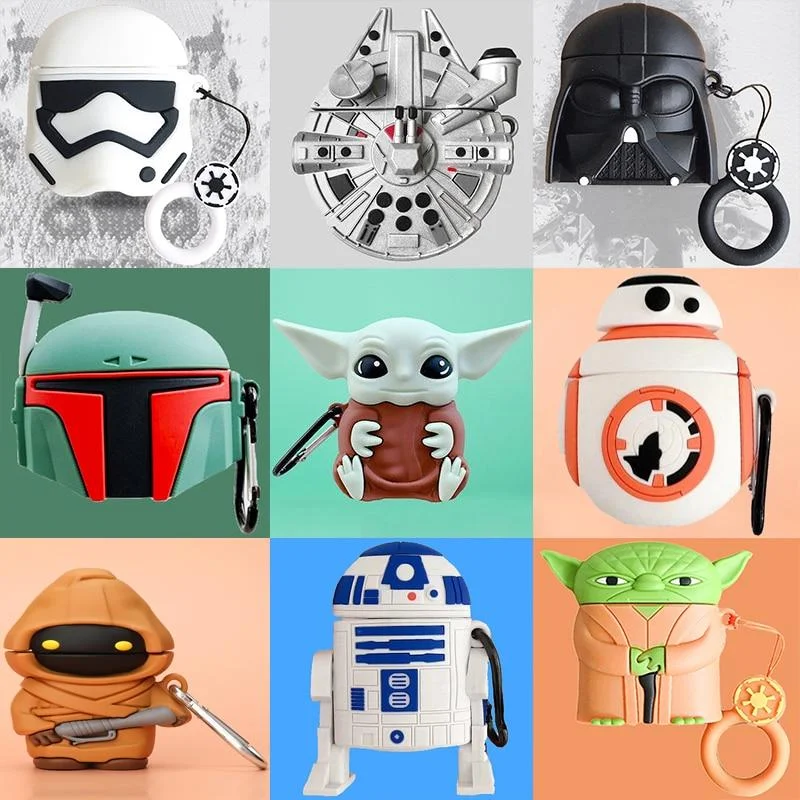 Disney Star Wars Airpods Pro Airpods 2 Case 3D Silicone Baby Yoda Anime Cartoon Protective Case for Apple Earphones