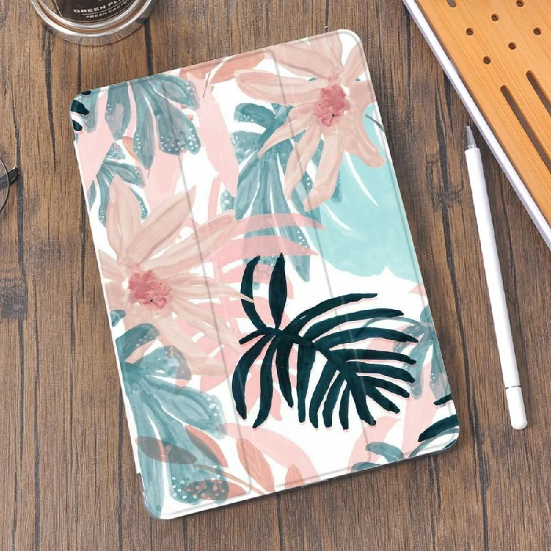 Plant Leaves With Pencil Holder For iPad AIR 3 10.5 Pro 11 2020 Air 4 10.9 2018 9.7 6th 7th 8th Generation Case 10.2 2019 Mini 5