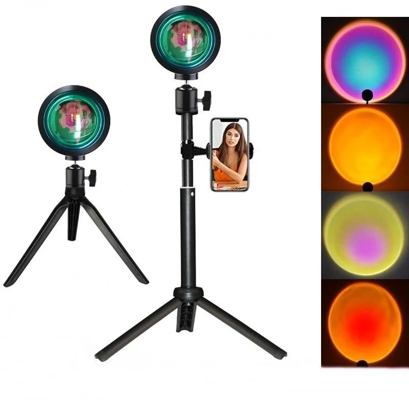 LED Sunset Selfie Ring Fill Light Phone Camera Photography Night Light With Tripod For Video Live Youtube Bedroom