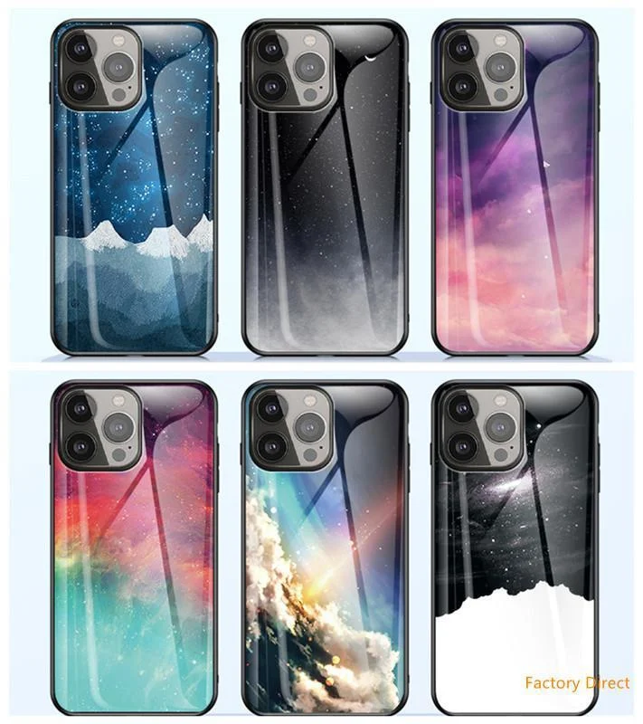 Stars Sky design Tempered Glass phone Case For Meizu models