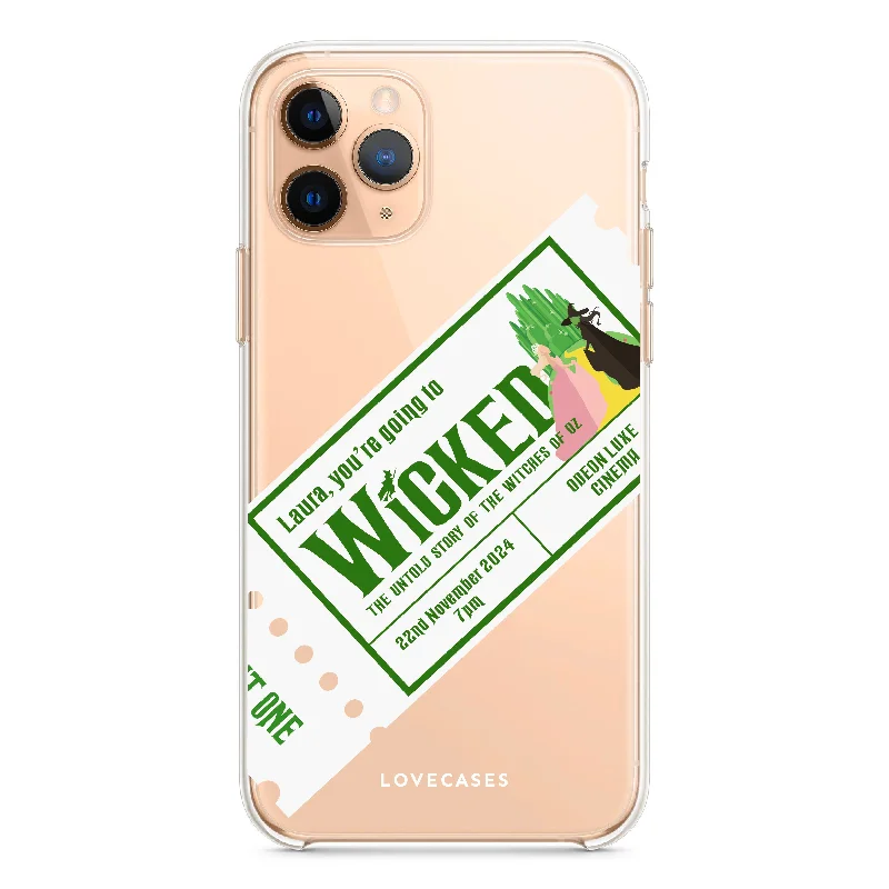 White Personalised Wicked Cinema Ticket Phone Case