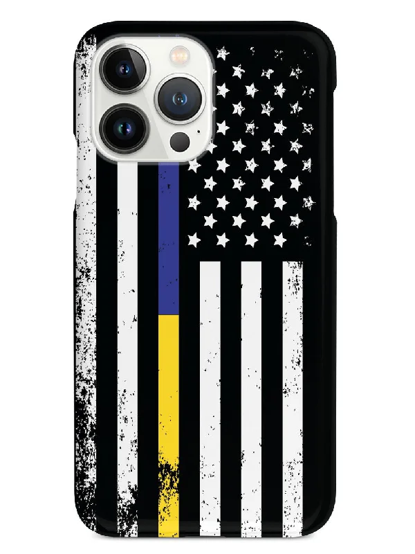 Downward American Flag - Thin Blue Line & Thin Gold Line Case