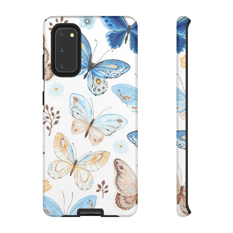 Flying Butterflies, Blue and Yellow Samsung Case (Protective)