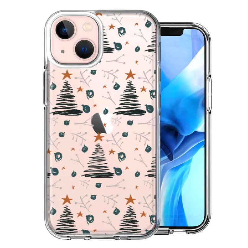 For Apple iPhone 15 Christmas Tree Scribbles Case Cover