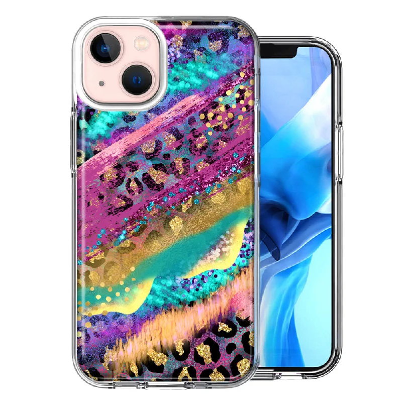 For Apple iPhone 15 Leopard Paint Colorful Beautiful Abstract Milkyway Case Cover