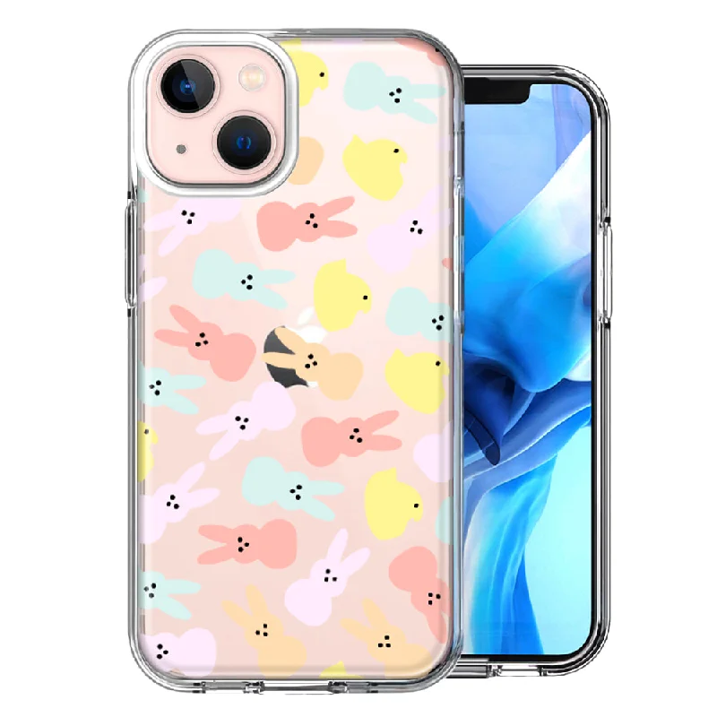 For Apple iPhone 15 Pastel Easter Polkadots Bunny Chick Candies Case Cover