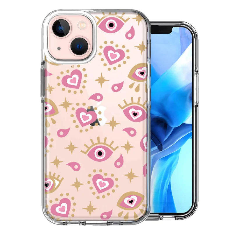 For Apple iPhone 15 Pink Evil Eye Lucky Love Law of Attraction Case Cover