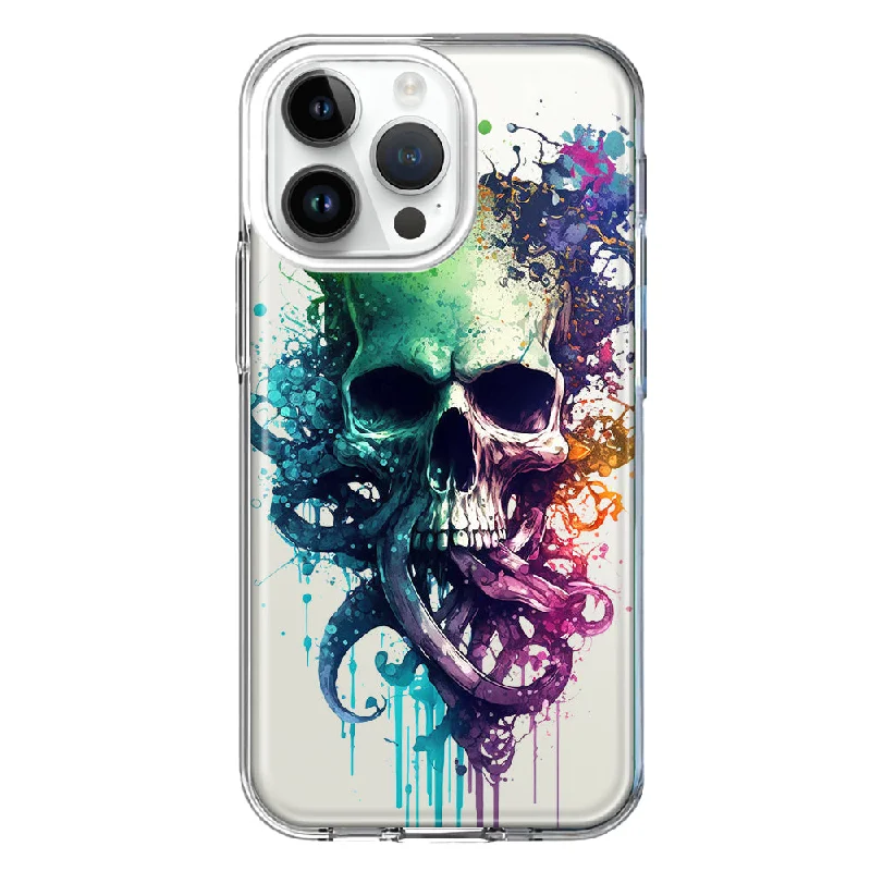 For Apple iPhone 15 Pro Max Fantasy Octopus Tentacles Skull Design Hybrid Protective Phone Case Cover