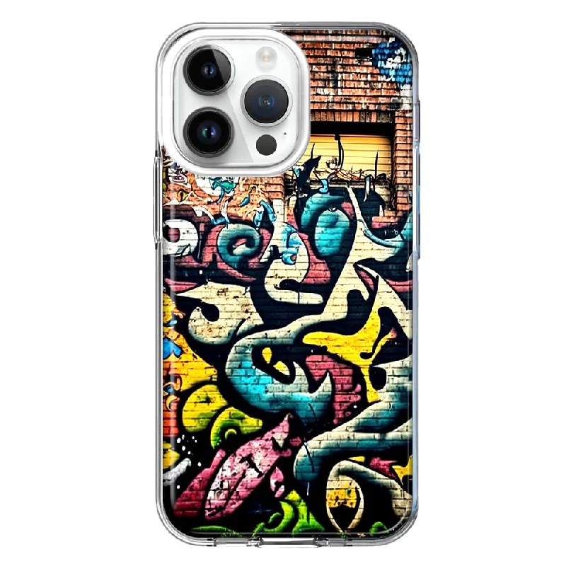 For Apple iPhone 15 Pro Max Urban Graffiti Wall Art Painting Design Hybrid Protective Phone Case Cover