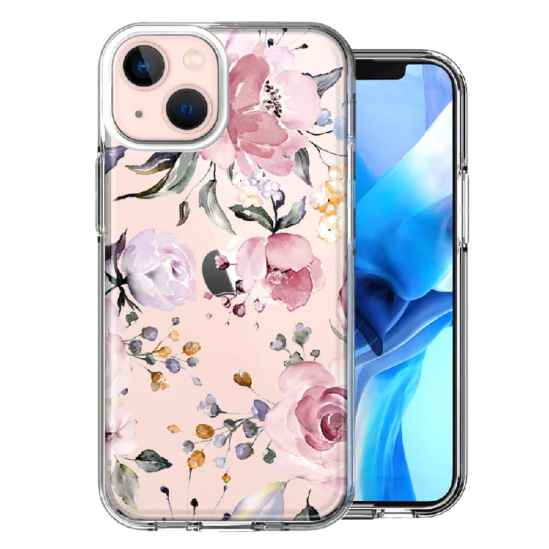 For Apple iPhone 15 Soft Pastel Spring Floral Flowers Blush Lavender Case Cover