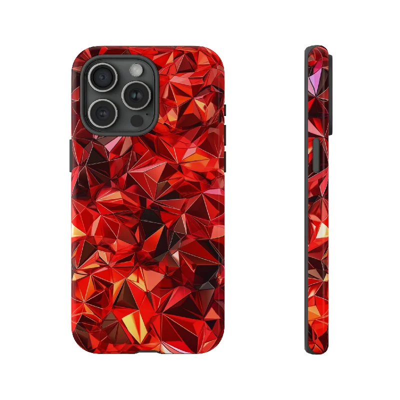 Geometric Red Fusion - Protective Phone Case