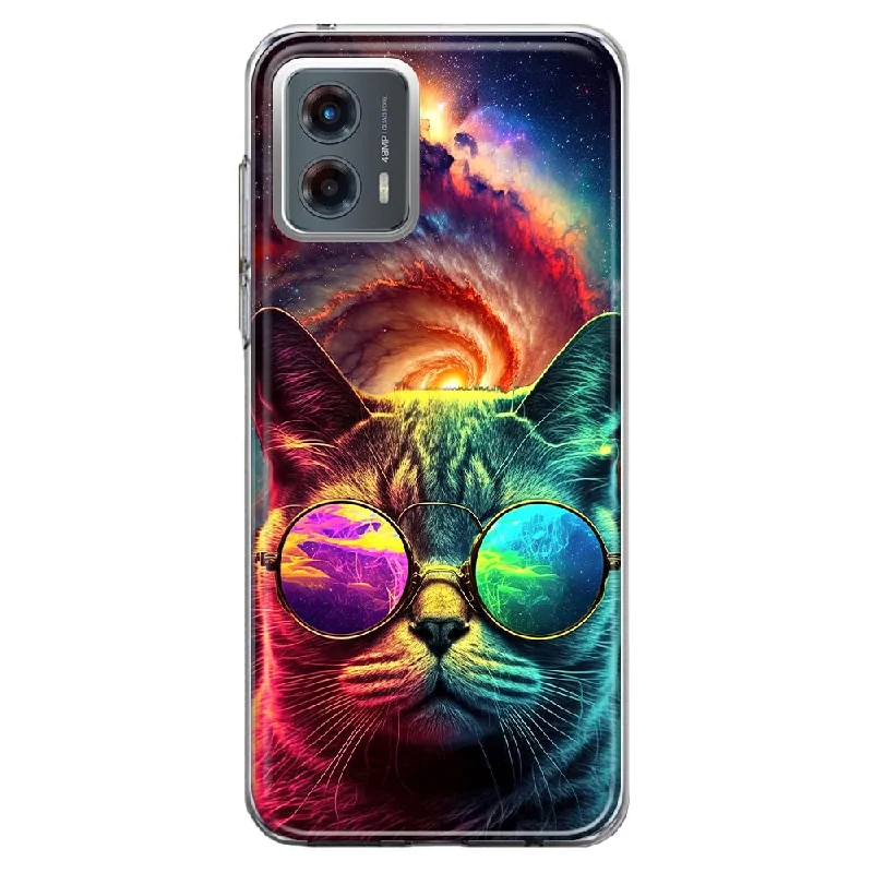 Neon Rainbow Galaxy Cat