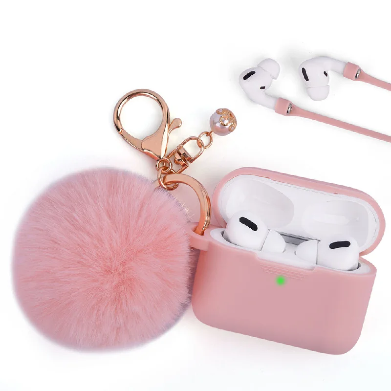 Peach Pink Furball Silicone Airpod 3 Case