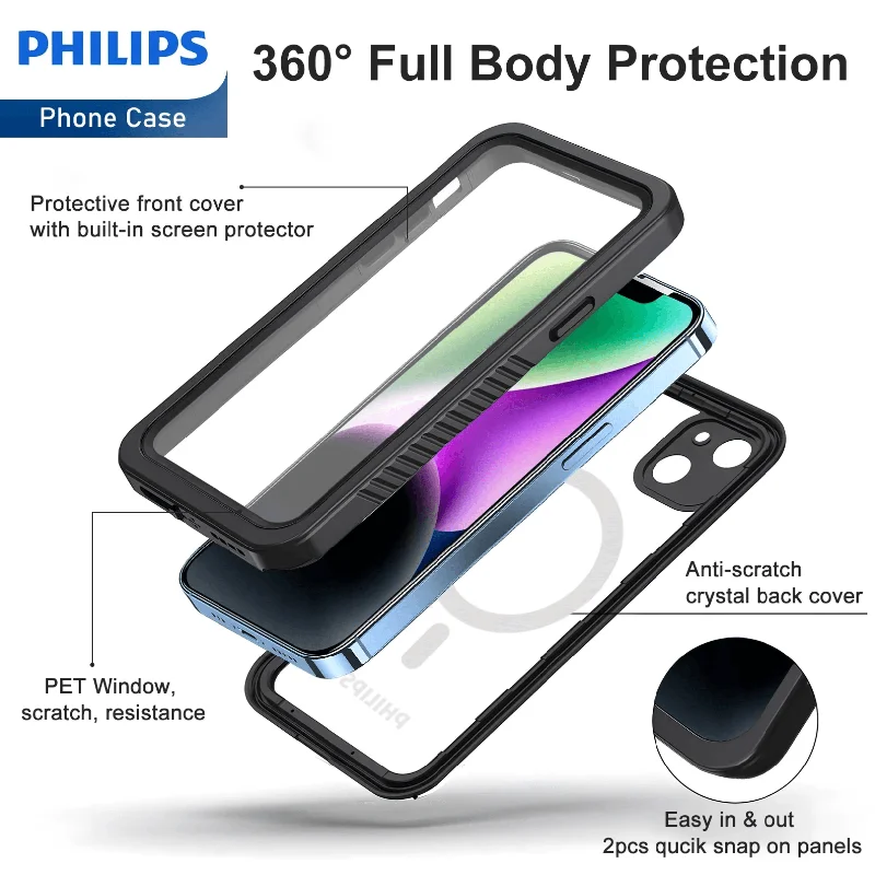 Philips Waterproof Case With MagSafe For iPhone 15