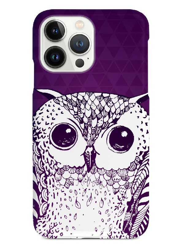 Purple Doodle Owl Case