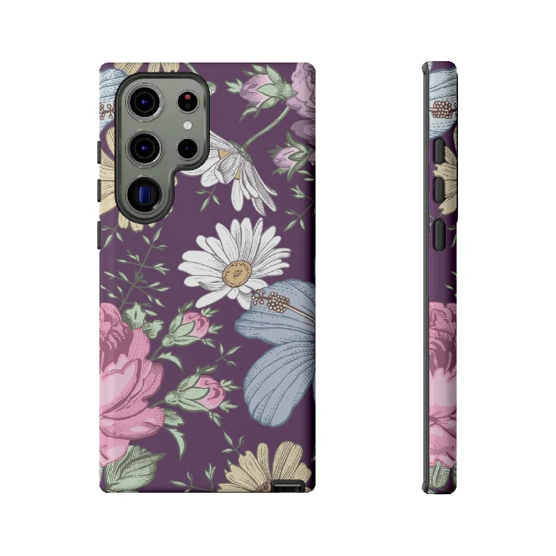 Purple Grass Vintage Flower Samsung Case (Protective)