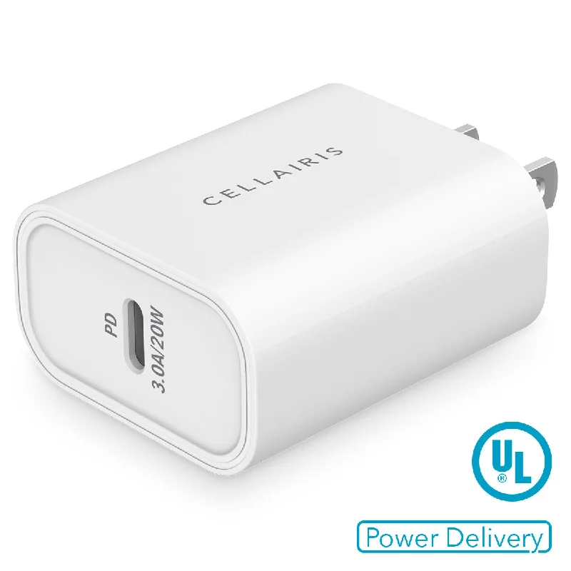 Wall Charger - Single USB-C 3A 20W White Wall Chargers