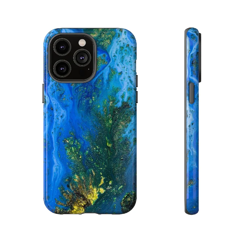 Blue Globe Ink Art - Protective Phone Case