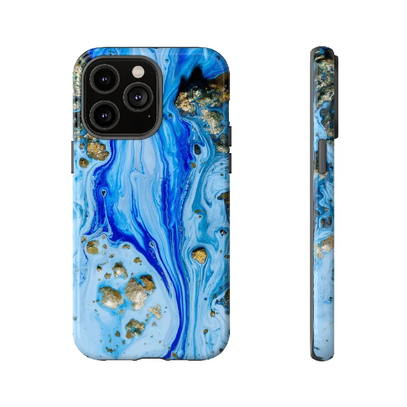 Blue Ice Ink Art - Protective Phone Case