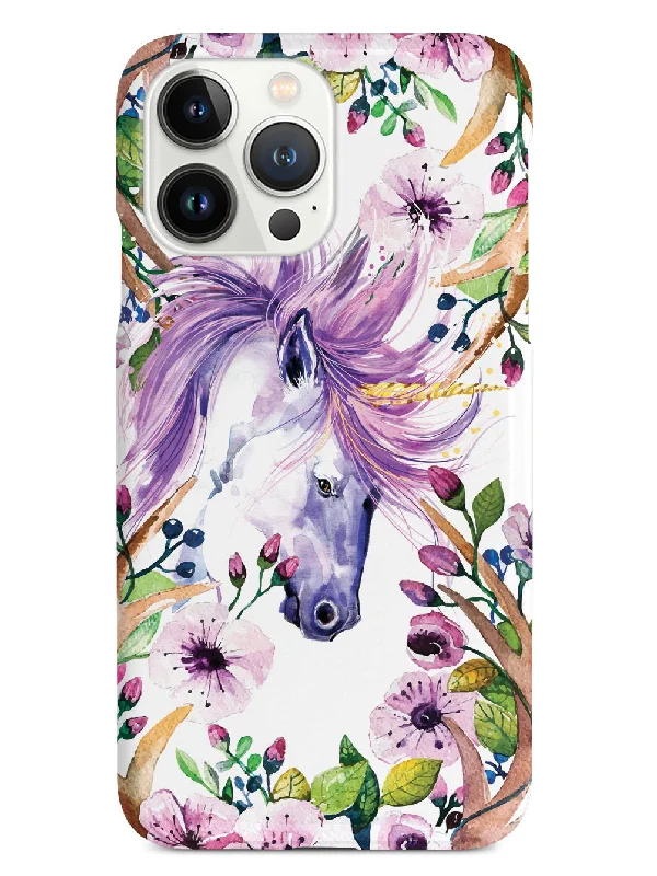 Floral Forest Unicorn - Purple Case