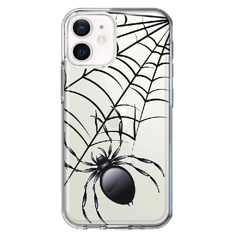 For Apple iPhone 11 Creepy Black Spider Web Halloween Horror Spooky Design Hybrid Protective Phone Case Cover