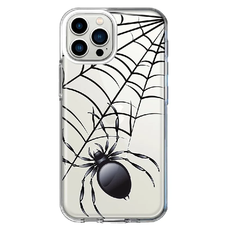 For Apple iPhone 11 Pro Creepy Black Spider Web Halloween Horror Spooky Design Hybrid Protective Phone Case Cover