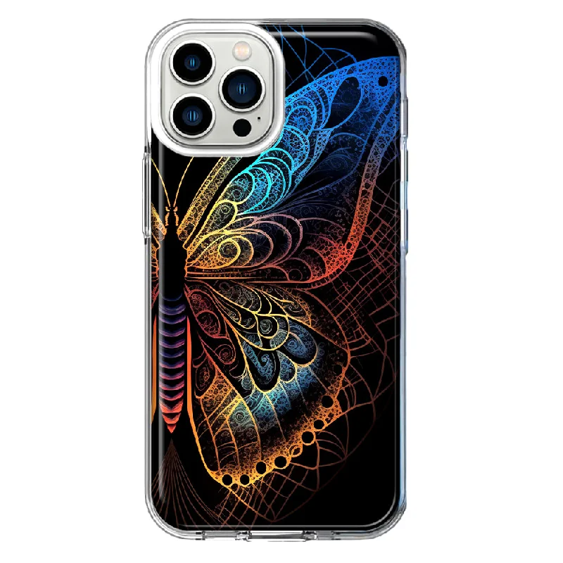 For Apple iPhone 11 Pro Max Mandala Geometry Abstract Butterfly Pattern Design Hybrid Protective Phone Case Cover