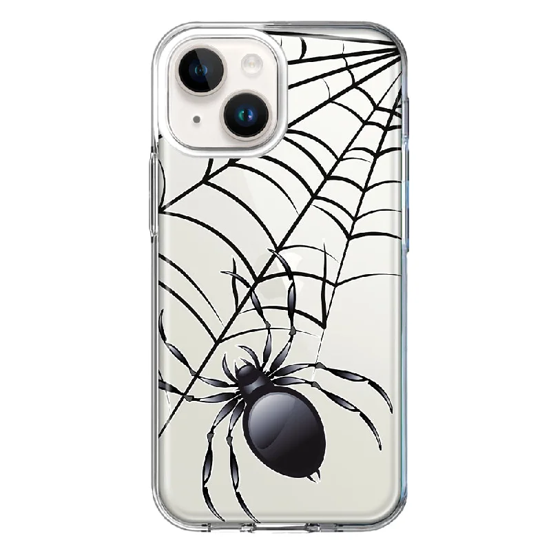 For Apple iPhone 13 Creepy Black Spider Web Halloween Horror Spooky Design Hybrid Protective Phone Case Cover