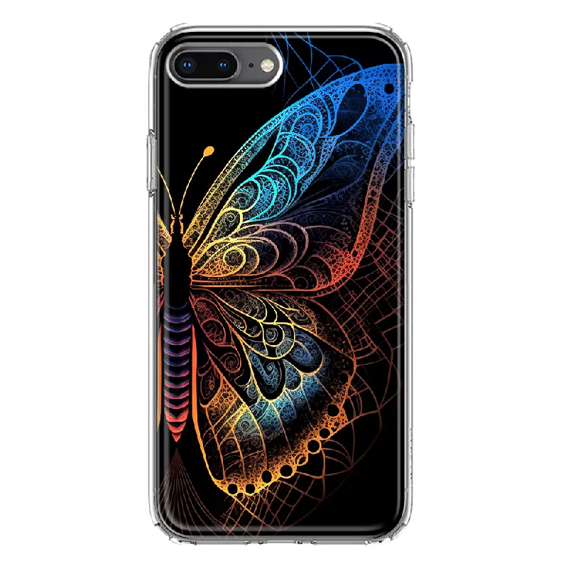 For Apple iPhone 7/8 Plus Mandala Geometry Abstract Butterfly Pattern Design Hybrid Protective Phone Case Cover