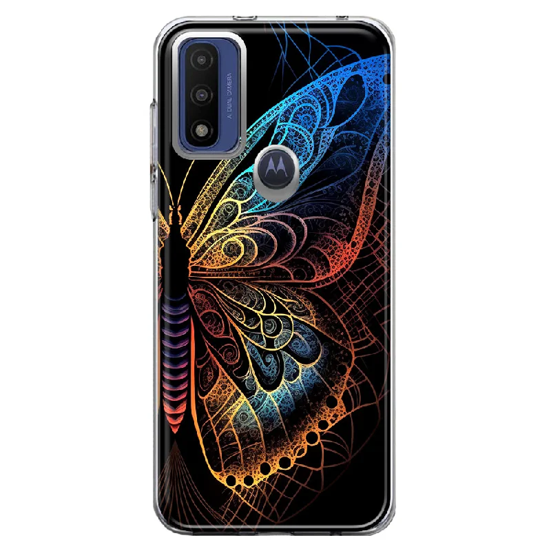 For Motorola Moto G Play 2023 Mandala Geometry Abstract Butterfly Pattern Design Hybrid Protective Phone Case Cover