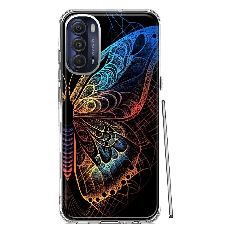 For Motorola Moto G Stylus 4G 2022 Mandala Geometry Abstract Butterfly Pattern Design Hybrid Protective Phone Case Cover