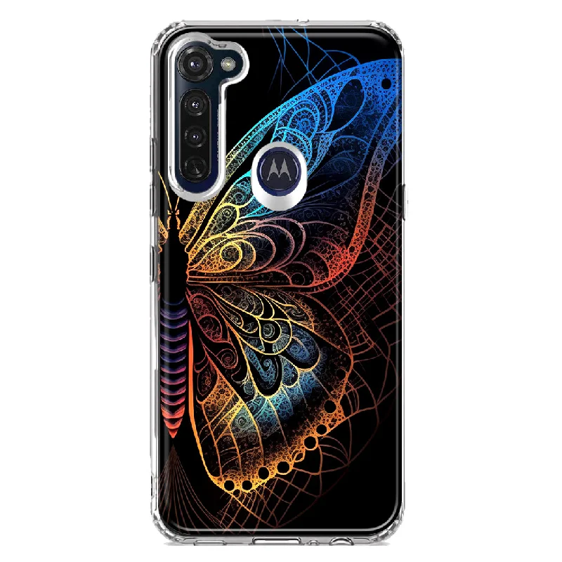 For Motorola Moto G Stylus Mandala Geometry Abstract Butterfly Pattern Design Hybrid Protective Phone Case Cover