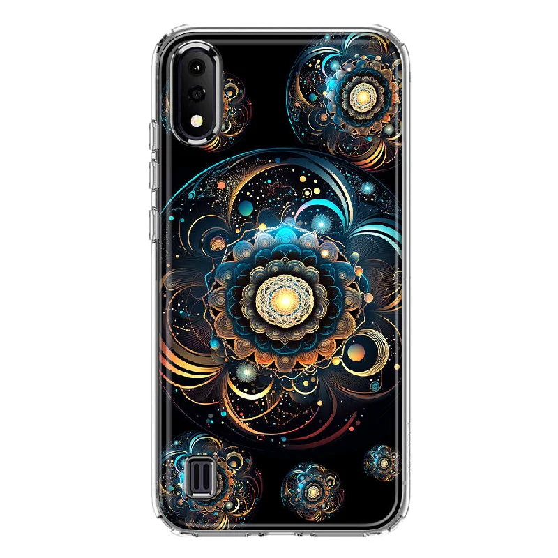 For Samsung Galaxy A01 Mandala Geometry Abstract Multiverse Pattern Design Hybrid Protective Phone Case Cover