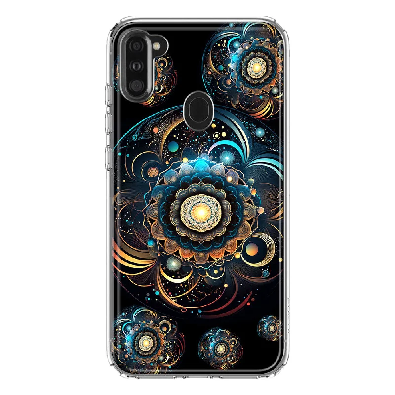 For Samsung Galaxy A11 Mandala Geometry Abstract Multiverse Pattern Design Hybrid Protective Phone Case Cover