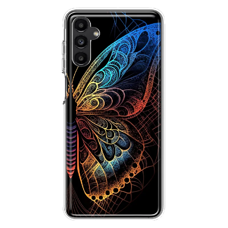 For Samsung Galaxy A14 5G Mandala Geometry Abstract Butterfly Pattern Design Hybrid Protective Phone Case Cover