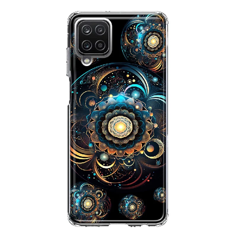 For Samsung Galaxy A22 5G Mandala Geometry Abstract Multiverse Pattern Design Hybrid Protective Phone Case Cover