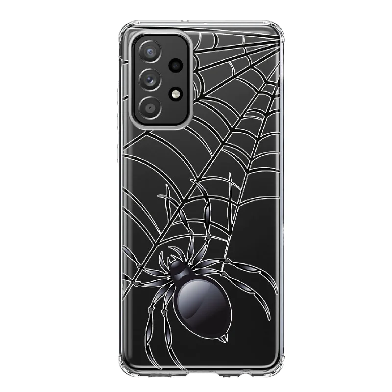 For Samsung Galaxy A31 Creepy Black Spider Web Halloween Horror Spooky Design Hybrid Protective Phone Case Cover