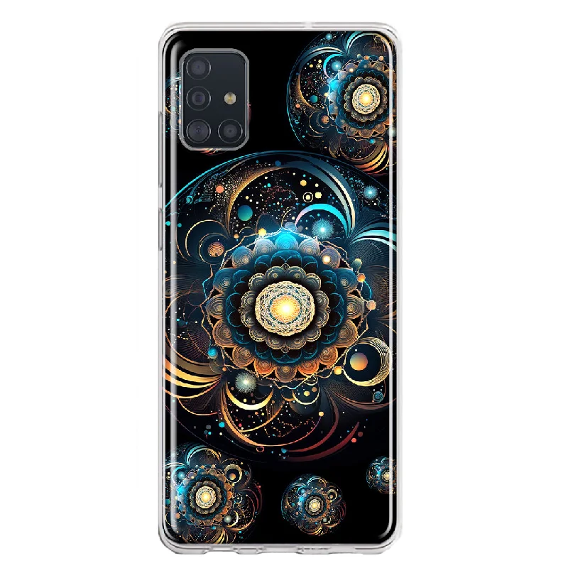 For Samsung Galaxy A51 Mandala Geometry Abstract Multiverse Pattern Design Hybrid Protective Phone Case Cover