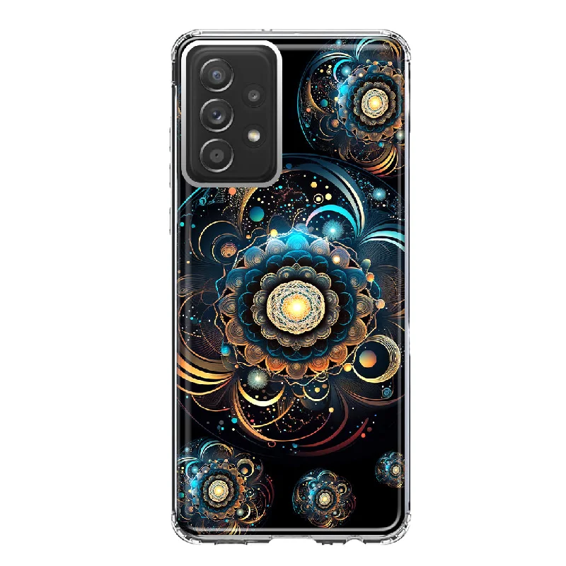 For Samsung Galaxy A52 Mandala Geometry Abstract Multiverse Pattern Design Hybrid Protective Phone Case Cover