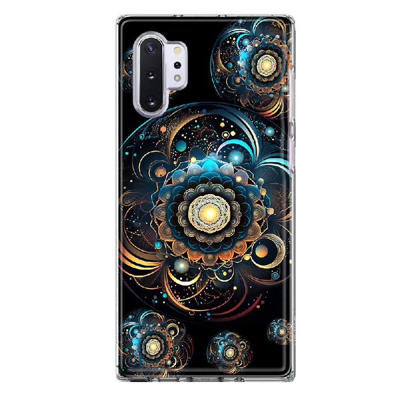 For Samsung Galaxy Note 10 Plus Mandala Geometry Abstract Multiverse Pattern Design Hybrid Protective Phone Case Cover