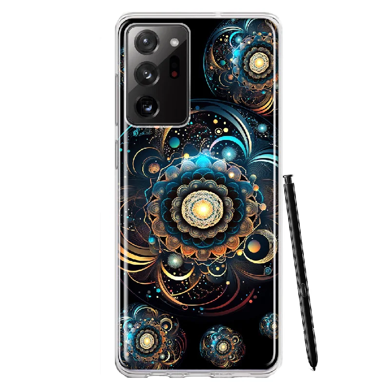 For Samsung Galaxy Note 20 Ultra Mandala Geometry Abstract Multiverse Pattern Design Hybrid Protective Phone Case Cover